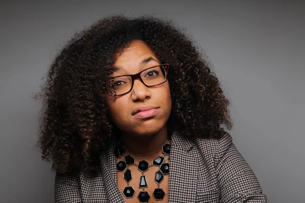 Mooie Afro Amerikaanse Vrouw Ontevreden — Stockfoto