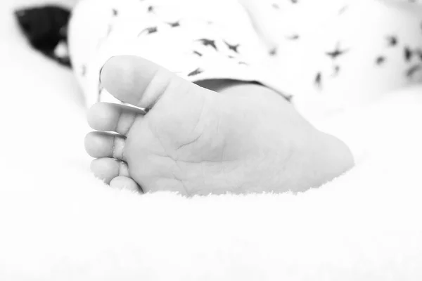 Foot Little Baby Close — Stock Photo, Image