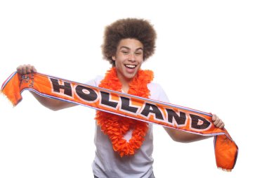 Holland eşarp ile siyah spor fan