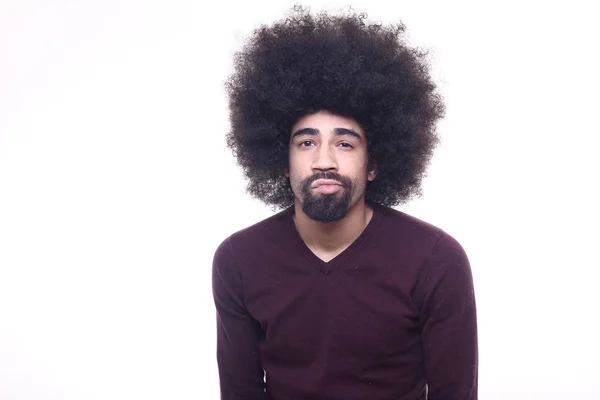 Hombre Afroamericano Sobre Fondo Blanco — Foto de Stock