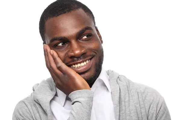 Sorrindo Homem Negro Posando — Fotografia de Stock