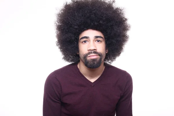 Afroamerikanischer Mann Auf Weißem Hintergrund — Stockfoto