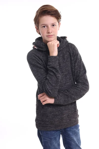 Caucasian Teen Boy Serious — Stock Photo, Image