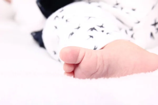 Foot Little Baby Close — Stock Photo, Image