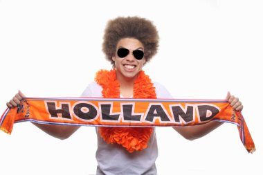 Holland eşarp ile siyah spor fan