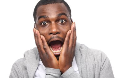 Siyah adam poz çığlık