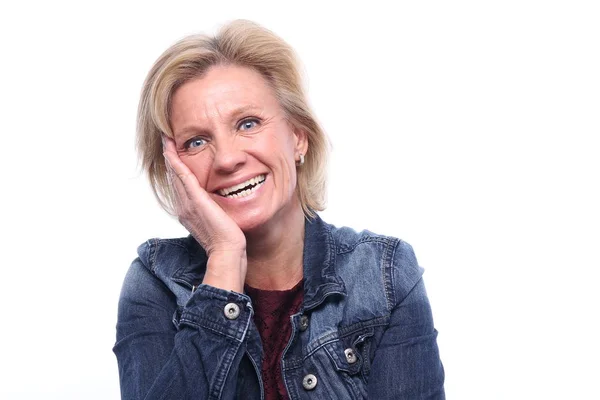 Old Caucasian Woman Smiling — Stock Photo, Image