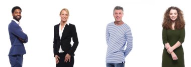 Beyaz arka planda Irklar arası insanlar