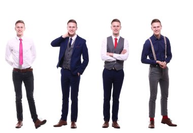 Farklı pozlar beyaz genç adam