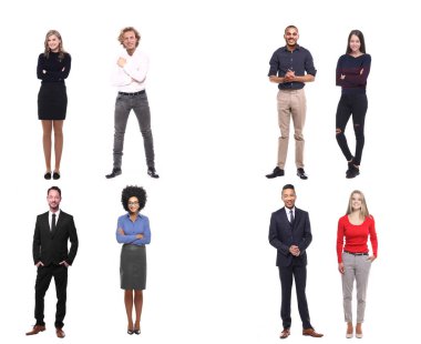 Beyaz arka planda Irklar arası insanlar