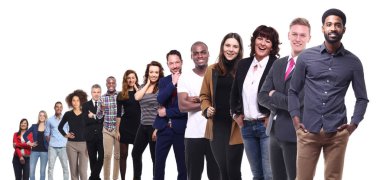 Beyaz arka planda Irklar arası insanlar