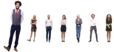 Beyaz arka planda Irklar arası insanlar