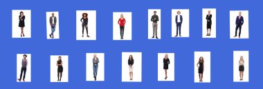 Beyaz arka planda Irklar arası insanlar