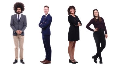 Beyaz arka planda farklı kişiler kümesi