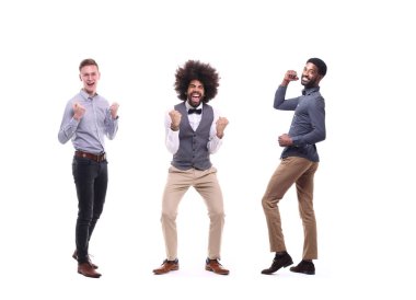 Beyaz arka planda interraccial erkekler