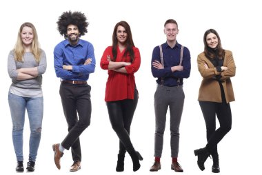 Beyaz arka planda Irklar arası insanlar