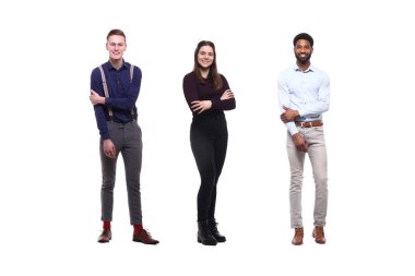 Beyaz arka planda Irklar arası insanlar