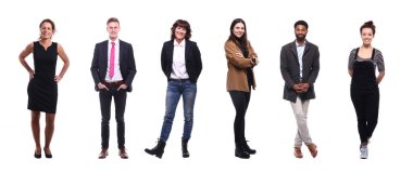 Beyaz arka planda Irklar arası insanlar