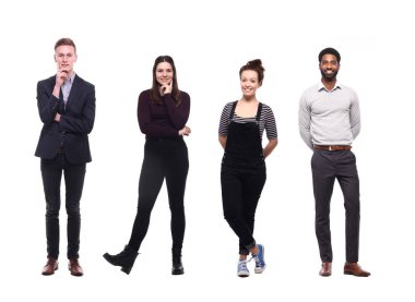 Beyaz arka planda Irklar arası insanlar