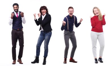 Beyaz arka planda Irklar arası insanlar