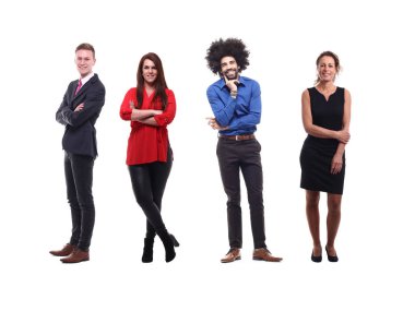 Beyaz arka planda Irklar arası insanlar