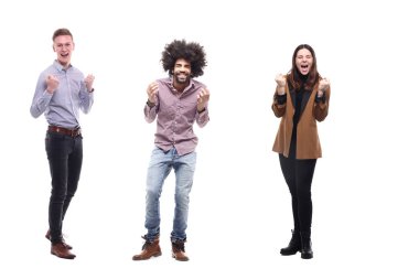 Beyaz arka planda Irklar arası insanlar