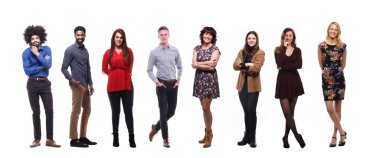 Beyaz arka planda Irklar arası insanlar