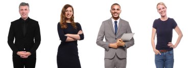 Beyaz arka planda Irklar arası insanlar