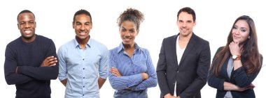 Beyaz arka planda Irklar arası insanlar