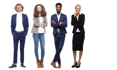 Beyaz arka planda Irklar arası insanlar