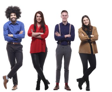 Beyaz arka planda Irklar arası insanlar