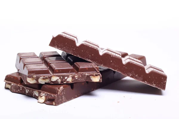Édes Csokoládé Fehér Háttér — Stock Fotó