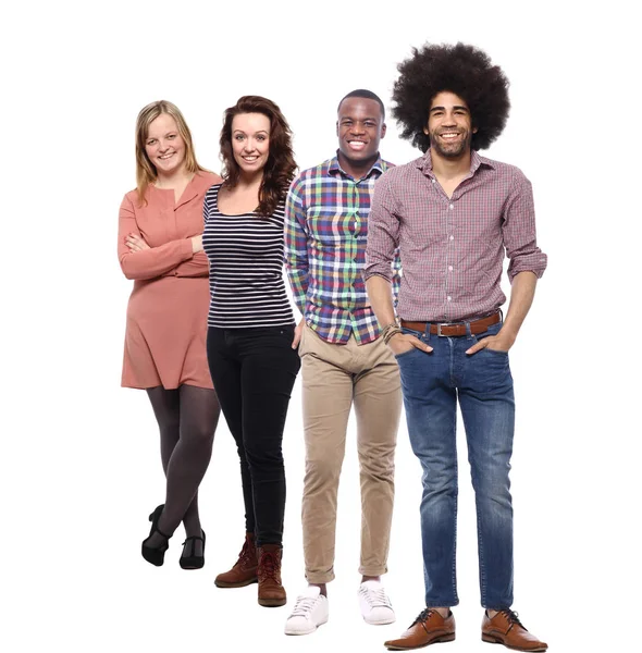 Beyaz arka planda Irklar arası insanlar