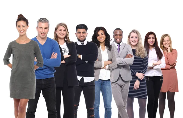 Beyaz arkaplanda bir grup insan