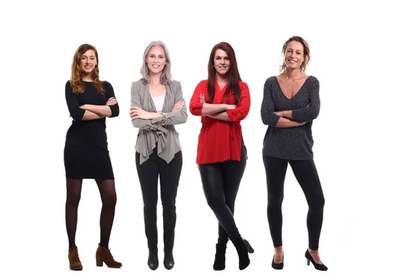 Blanke Vrouwen Witte Achtergrond — Stockfoto