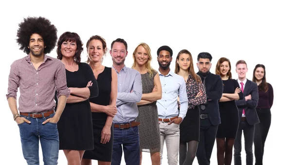 Beyaz arka planda farklı kişiler kümesi