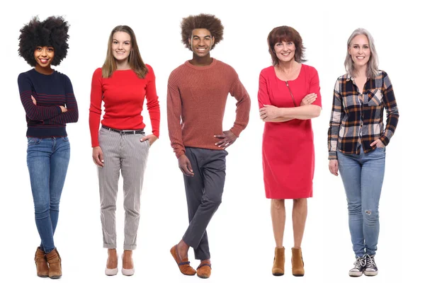 Beyaz arka planda Irklar arası insanlar