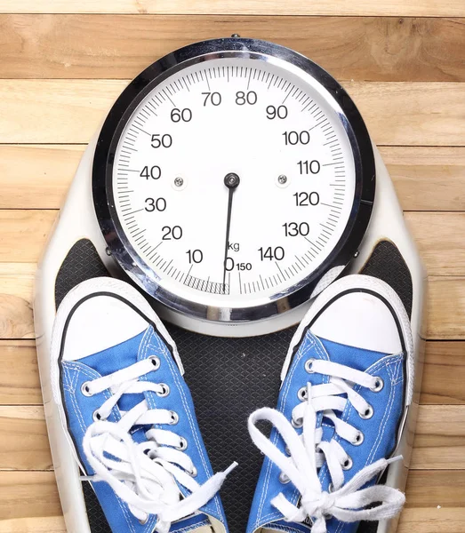 Person Measuring Weight Weight Scale — Stock Photo, Image