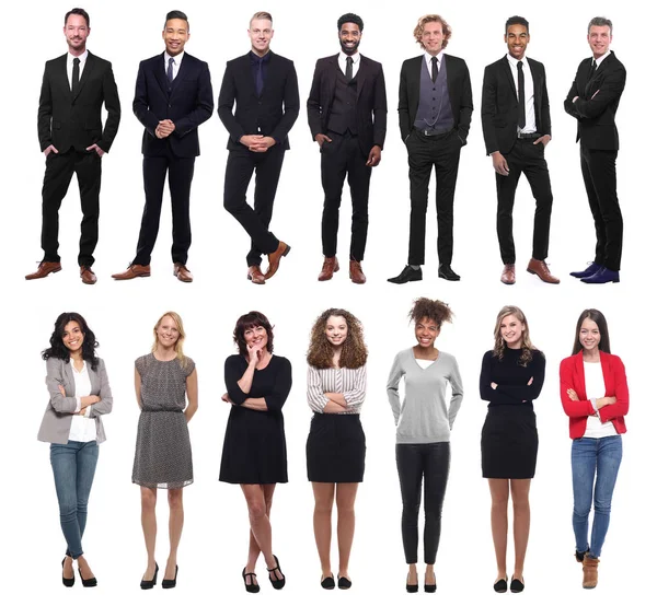 Beyaz arka planda Irklar arası insanlar