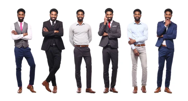 Jovem Afro Americano Diferentes Poses — Fotografia de Stock