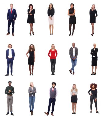 Beyaz arka planda Irklar arası insanlar