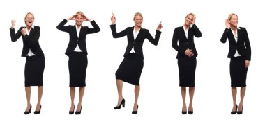 Farklı pozlarda beyaz kadın