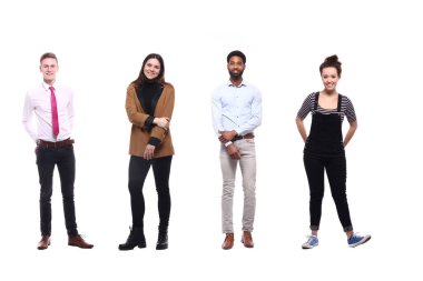 Beyaz arka planda Irklar arası insanlar