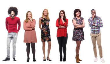 Beyaz arka planda Irklar arası insanlar