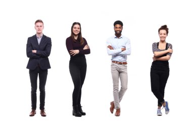 Beyaz arka planda Irklar arası insanlar