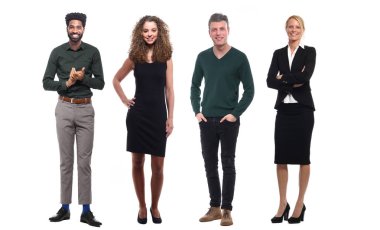 Beyaz arka planda Irklar arası insanlar