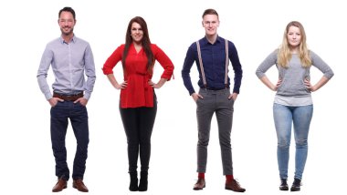 Beyaz arka planda Kafkas insanlar