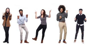 Beyaz arka planda Irklar arası insanlar