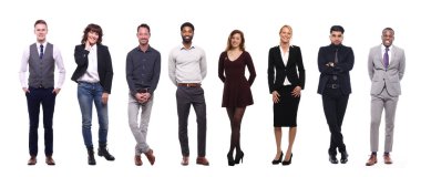 Beyaz arkaplanda bir grup insan