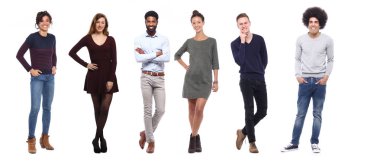 Beyaz arka planda Irklar arası insanlar